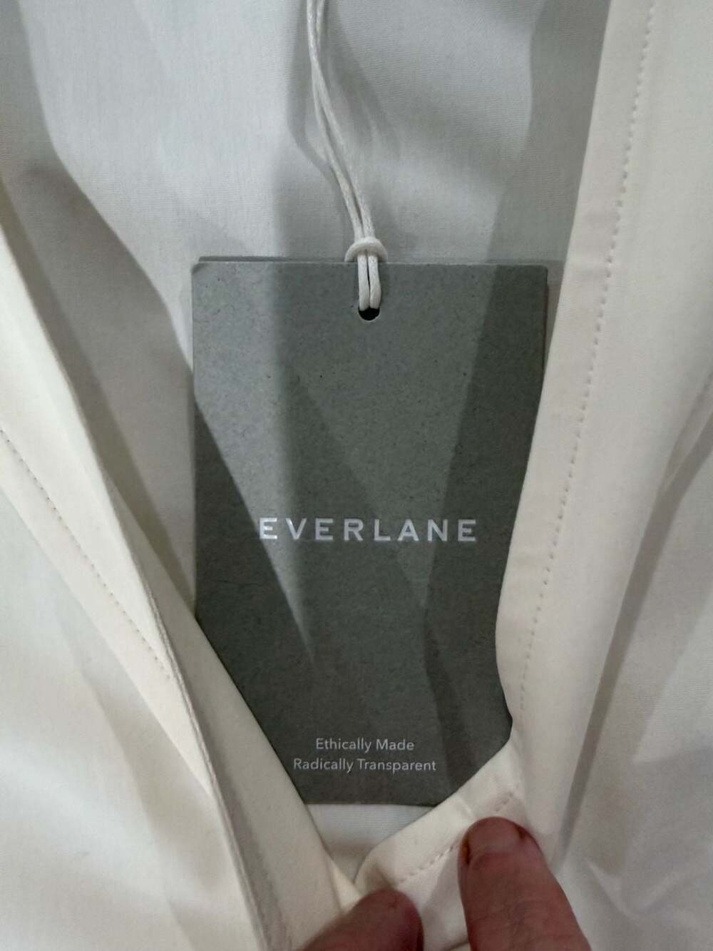 Everlane 100% Silk Wrap Blouse 16 Ivory Cream Tie Waist Career Quiet Luxury - Picture 5 of 8